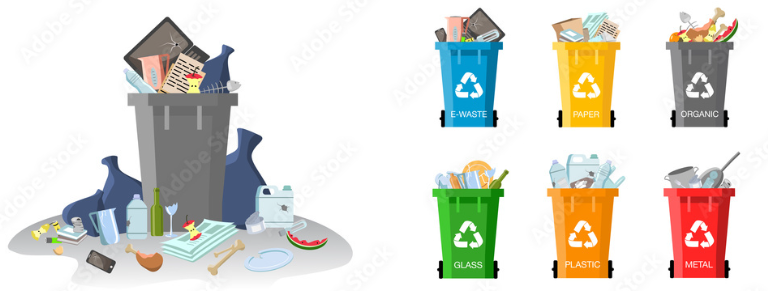 presorted or unsorted waste